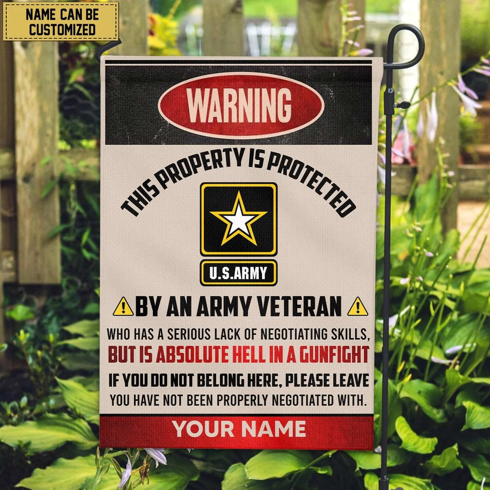Custom US Army Flag, Us Army Veteran Name American Flag, Gift For Army Veteran Garden Flag, US Army Veteran Flag, Army Retired Flag