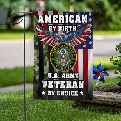 Custom US Army Flag, Veteran By Choice Flag, US Army Veteran Flag, Army Retired Flag