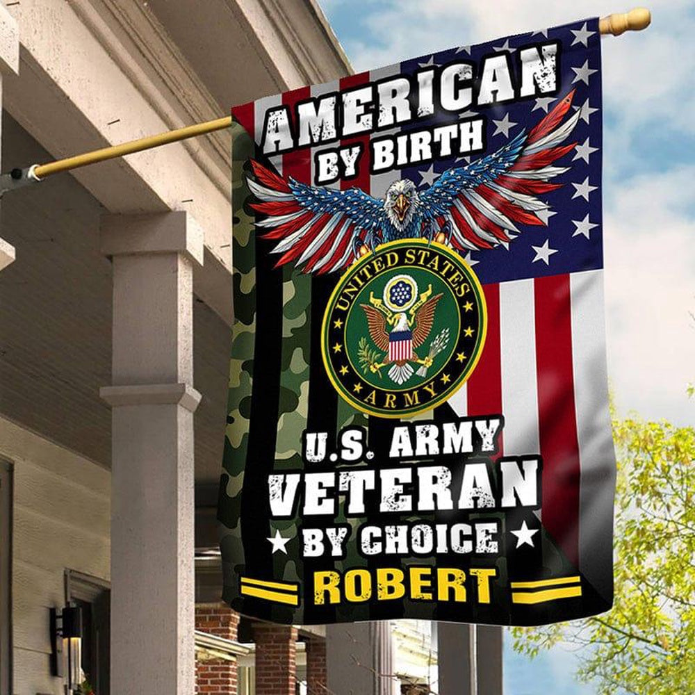 Custom US Army Flag, Veteran By Choice Flag, US Army Veteran Flag, Army Retired Flag