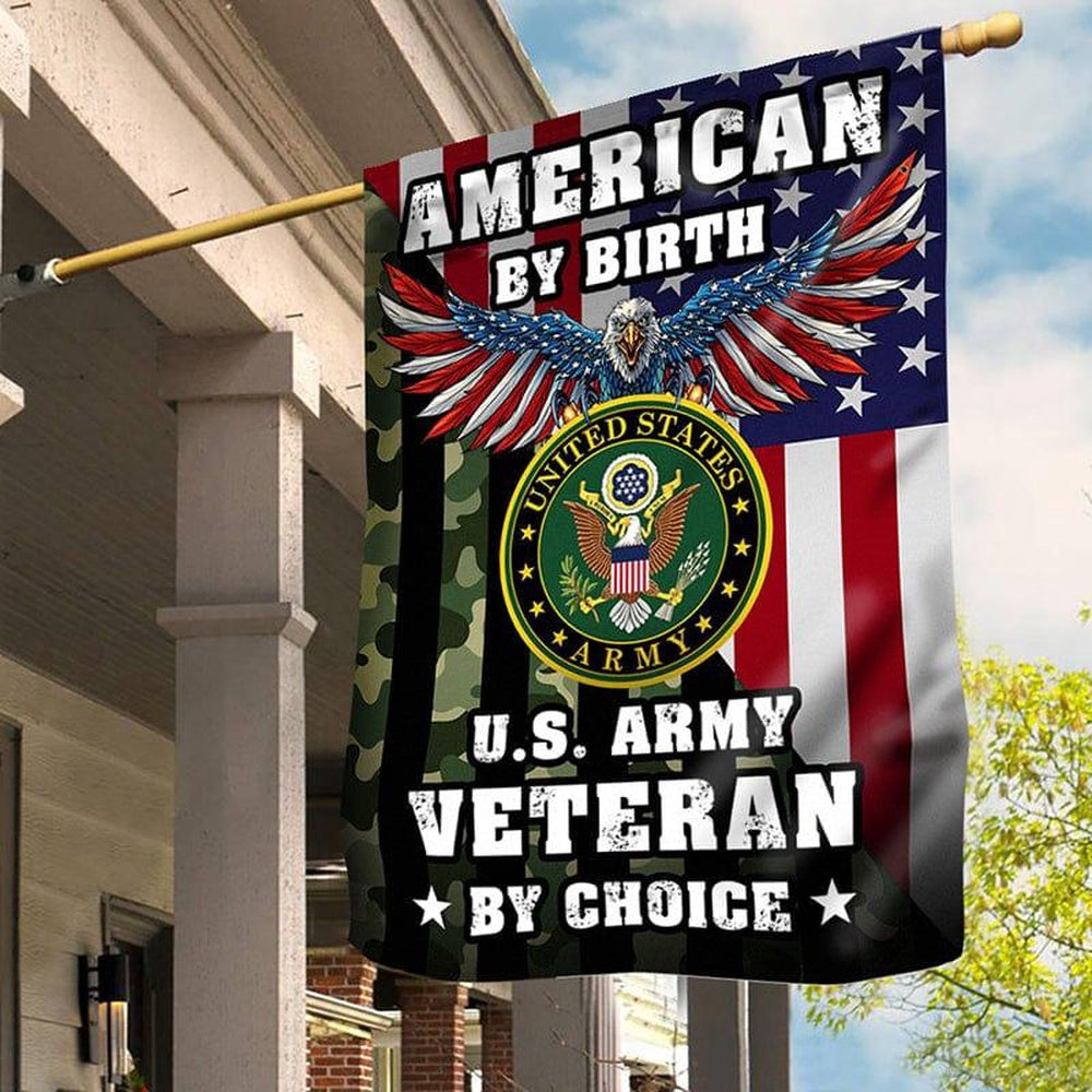 Custom US Army Flag, Veteran By Choice Flag, US Army Veteran Flag, Army Retired Flag