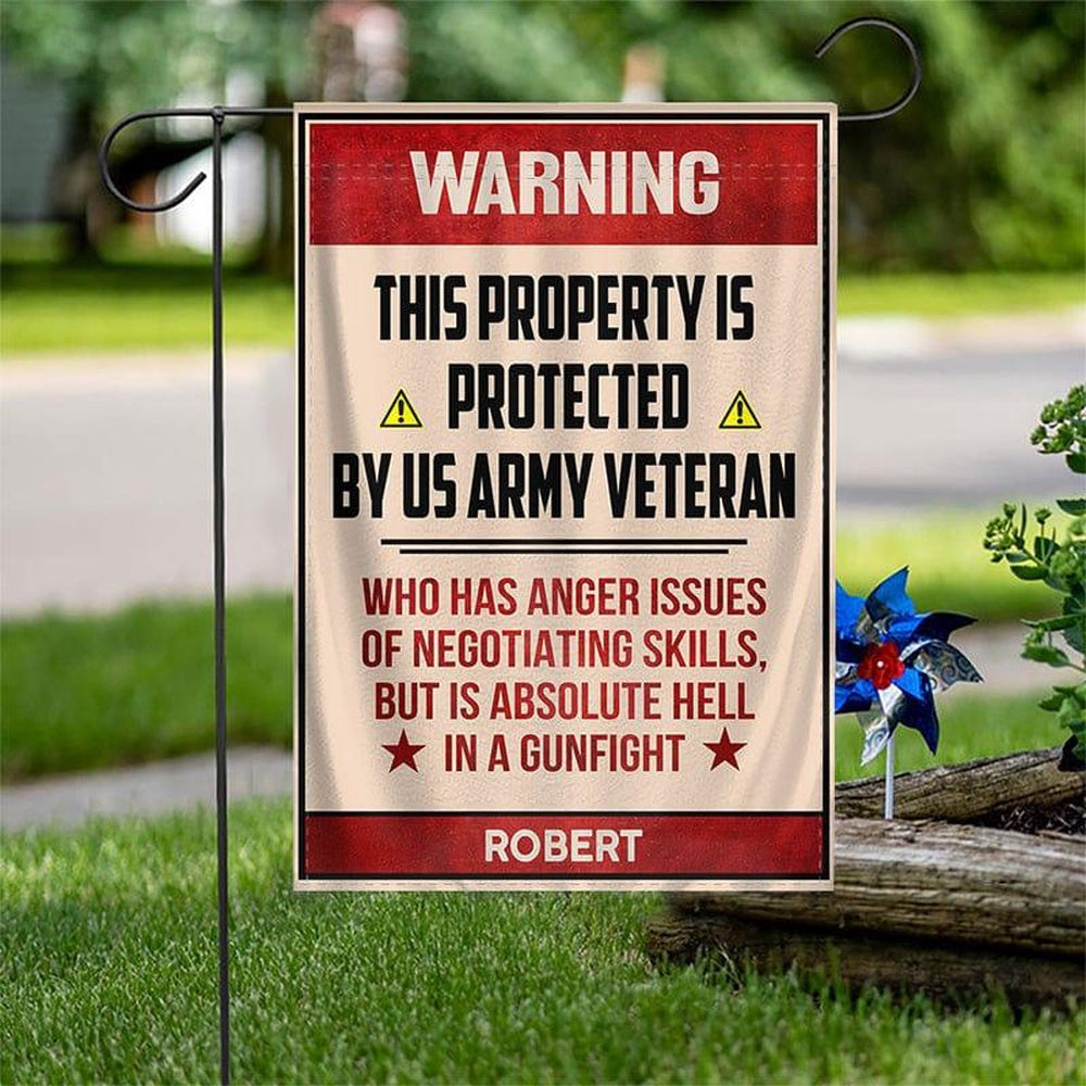 Custom US Army Flag, Warning Army Flag, US Army Veteran Flag, Army Retired Flag