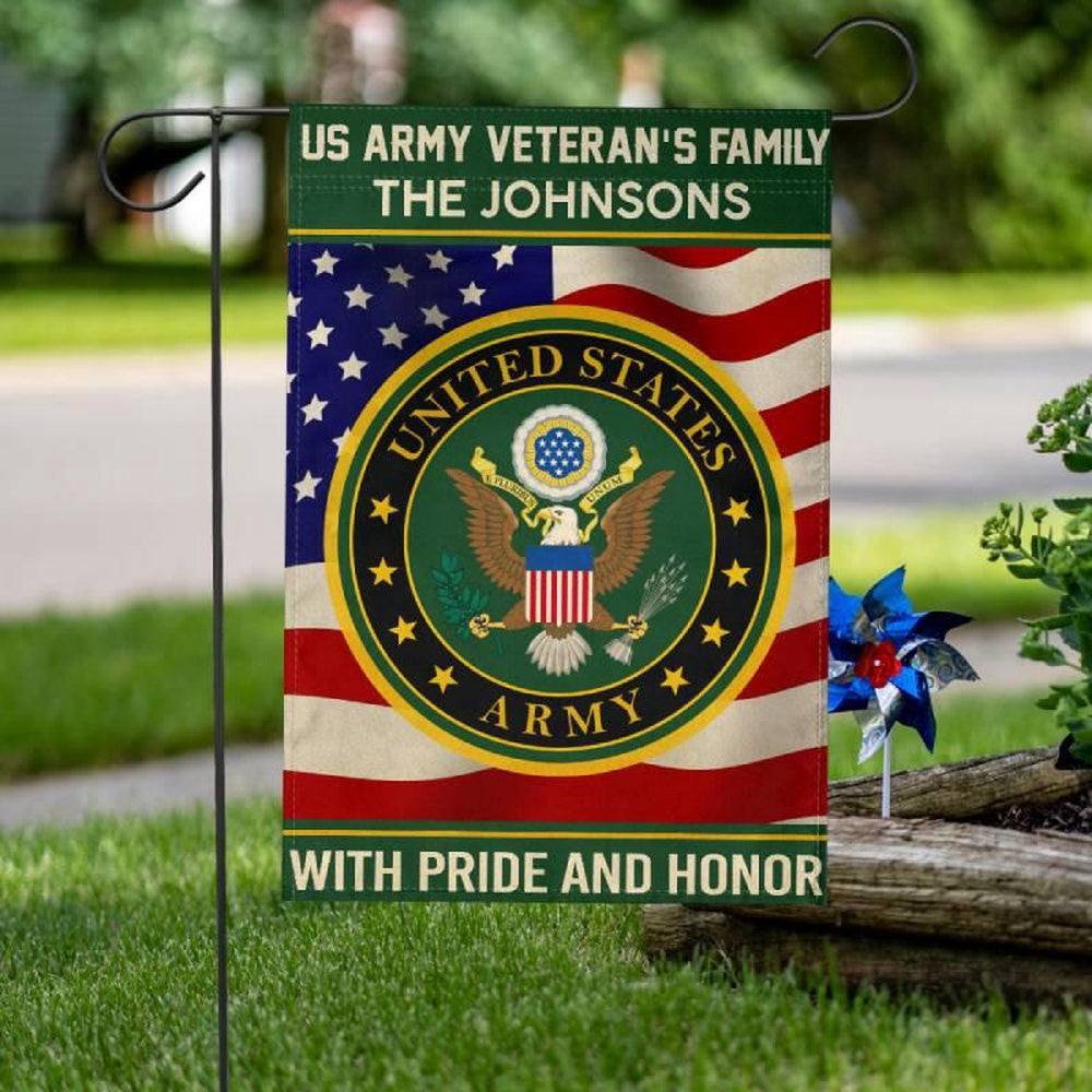 Custom US Army Flag, With Pride And Honor Army Flag, US Army Veteran Flag, Army Retired Flag