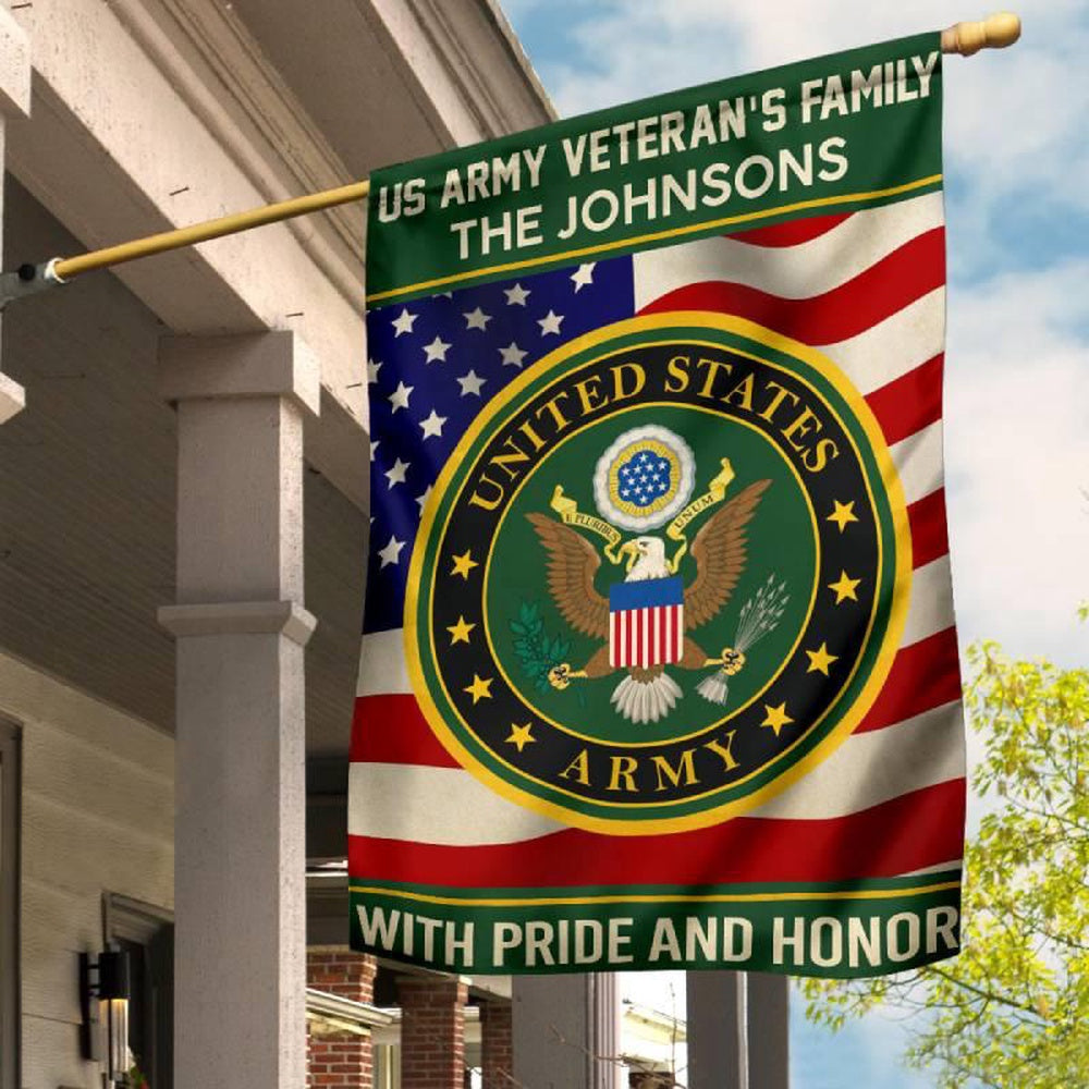 Custom US Army Flag, With Pride And Honor Army Flag, US Army Veteran Flag, Army Retired Flag