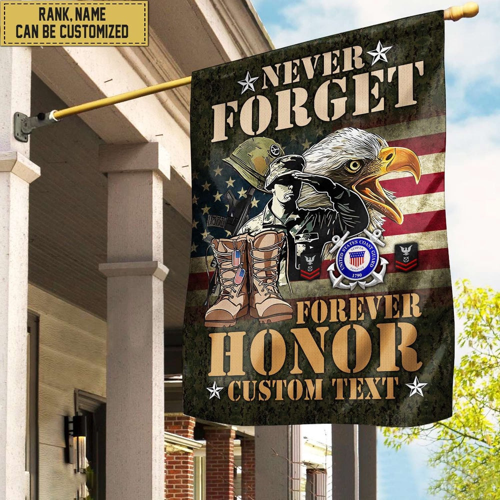 Custom US Coast Guard Flag, Uscg - Coast Guard Veteran, American Flag, Veterans Day Gift, Coastal American Flag