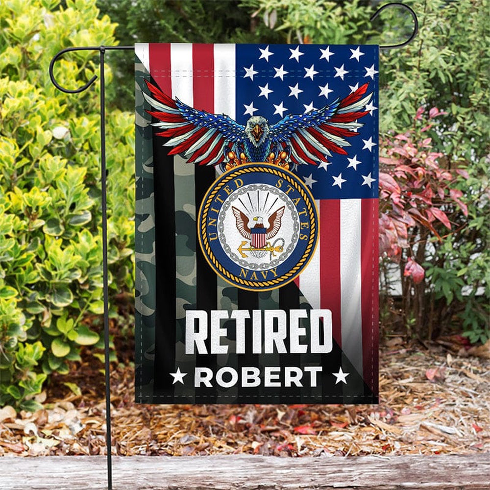 Custom US Navy Flag, I Served For Freedom Navy Flag, US Navy Garden Flag, US Veteran Flag