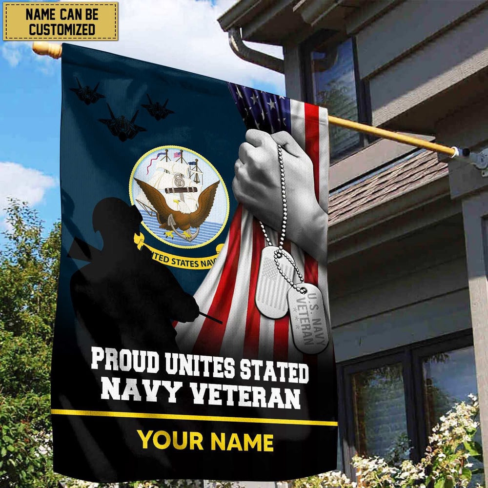 Custom US Navy Flag, Premium Us Navy Veteran Name American Flag, Gift For Navy Veteran Garden Flag, US Navy Garden Flag, US Veteran Flag