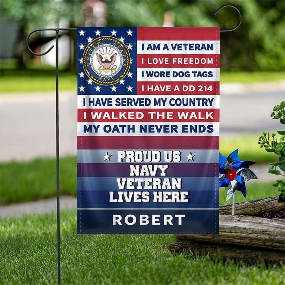 Custom US Navy Flag, Pride Navy Flag, US Navy Garden Flag, US Veteran Flag