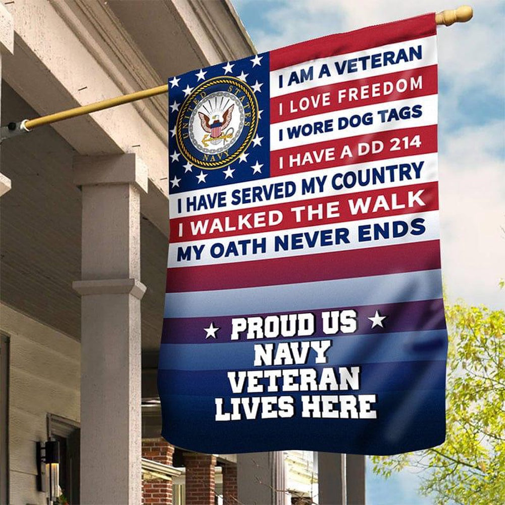Custom US Navy Flag, Pride Navy Flag, US Navy Garden Flag, US Veteran Flag
