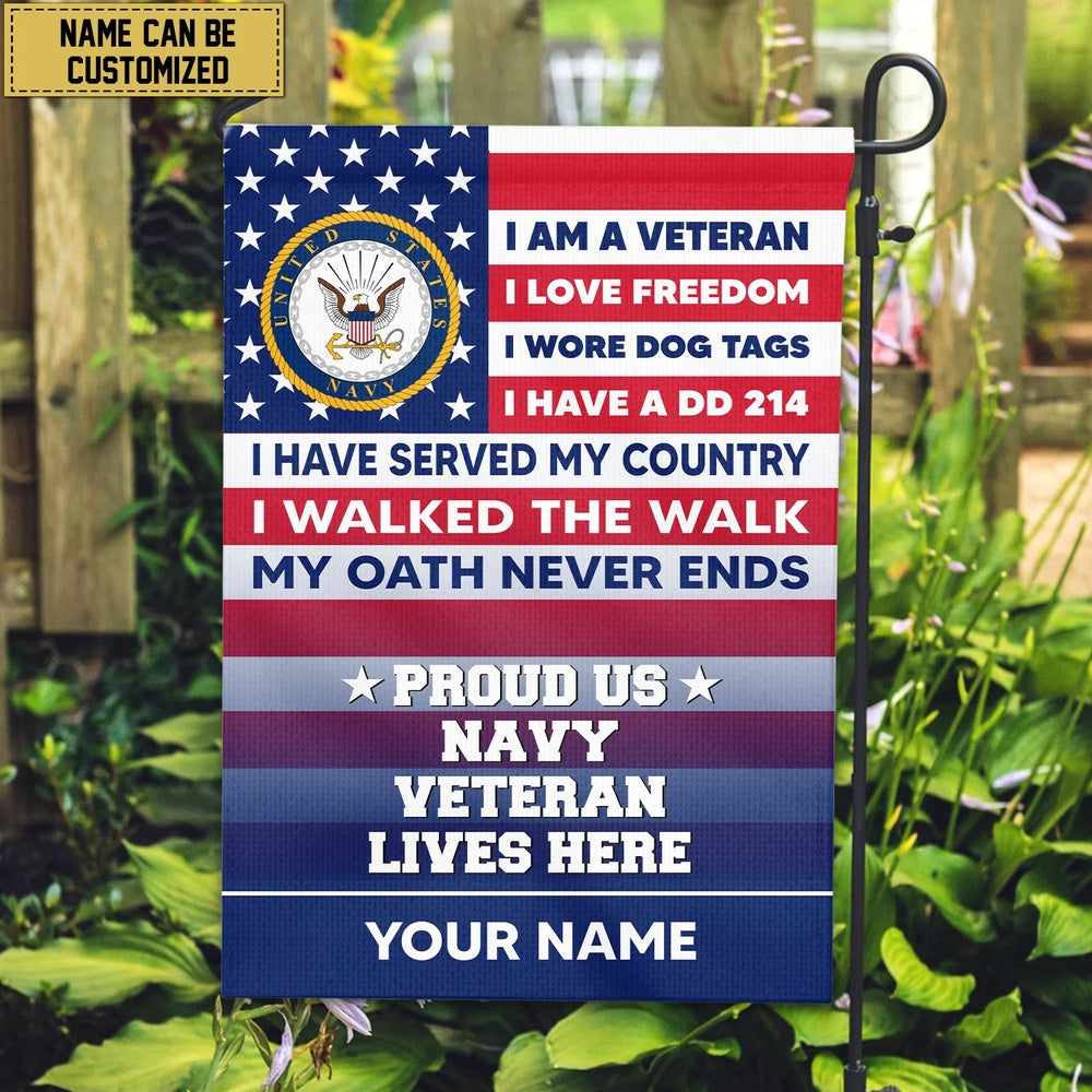 Custom US Navy Flag, Us Navy American Flag, Gift For Us Military Veteran, Us Navy Veteran Garden Flag, US Navy Garden Flag, US Veteran Flag