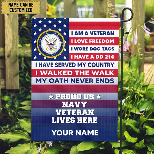 Custom US Navy Flag, Us Navy American Flag, Gift For Us Military Veteran, Us Navy Veteran Garden Flag, US Navy Garden Flag, US Veteran Flag