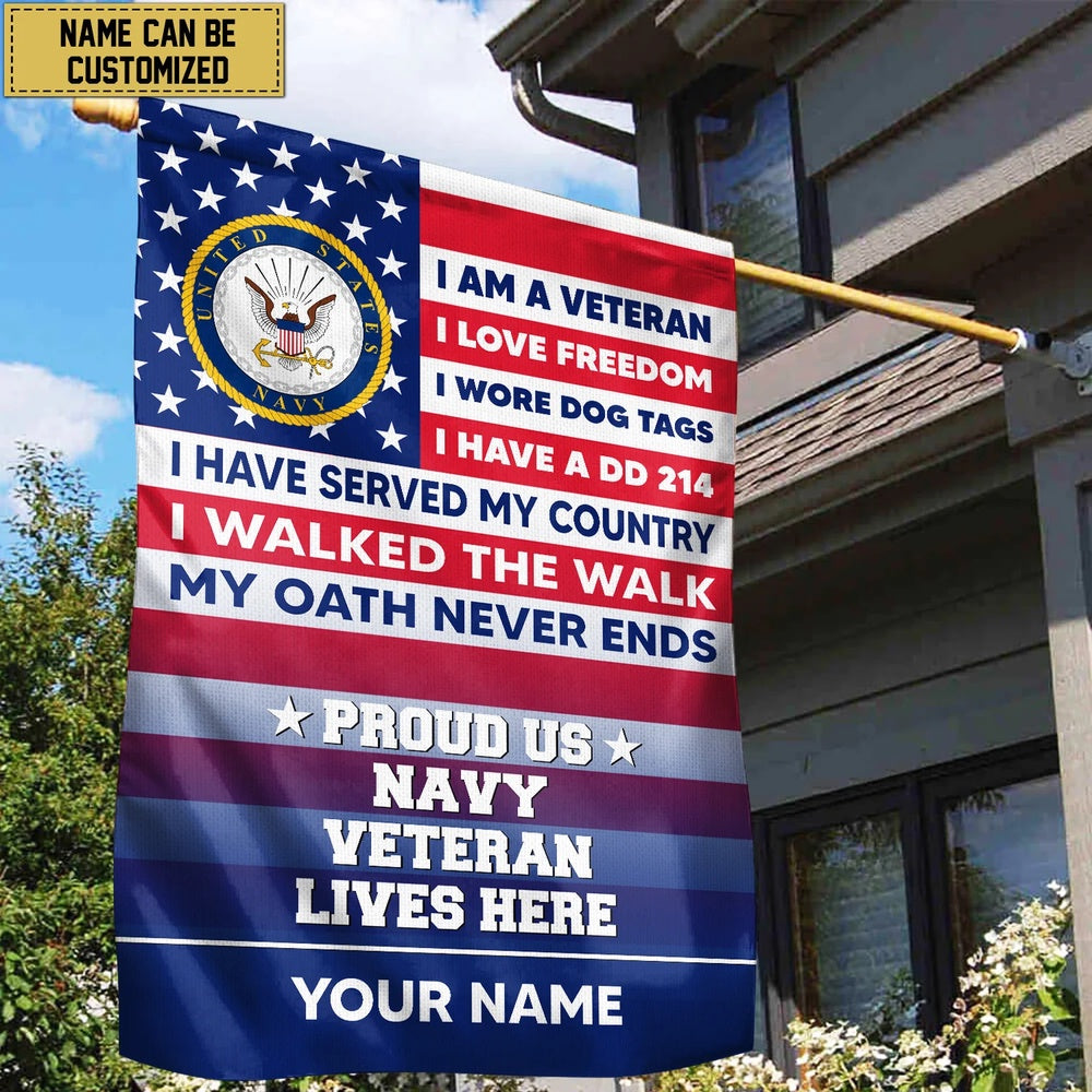 Custom US Navy Flag, Us Navy American Flag, Gift For Us Military Veteran, Us Navy Veteran Garden Flag, US Navy Garden Flag, US Veteran Flag