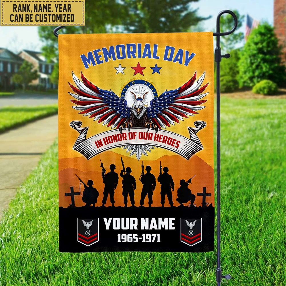 Custom US Navy Flag, Us Navy American Flag, Veterans Day Gift, American Flag Gift For Him Military, US Navy Garden Flag, US Veteran Flag