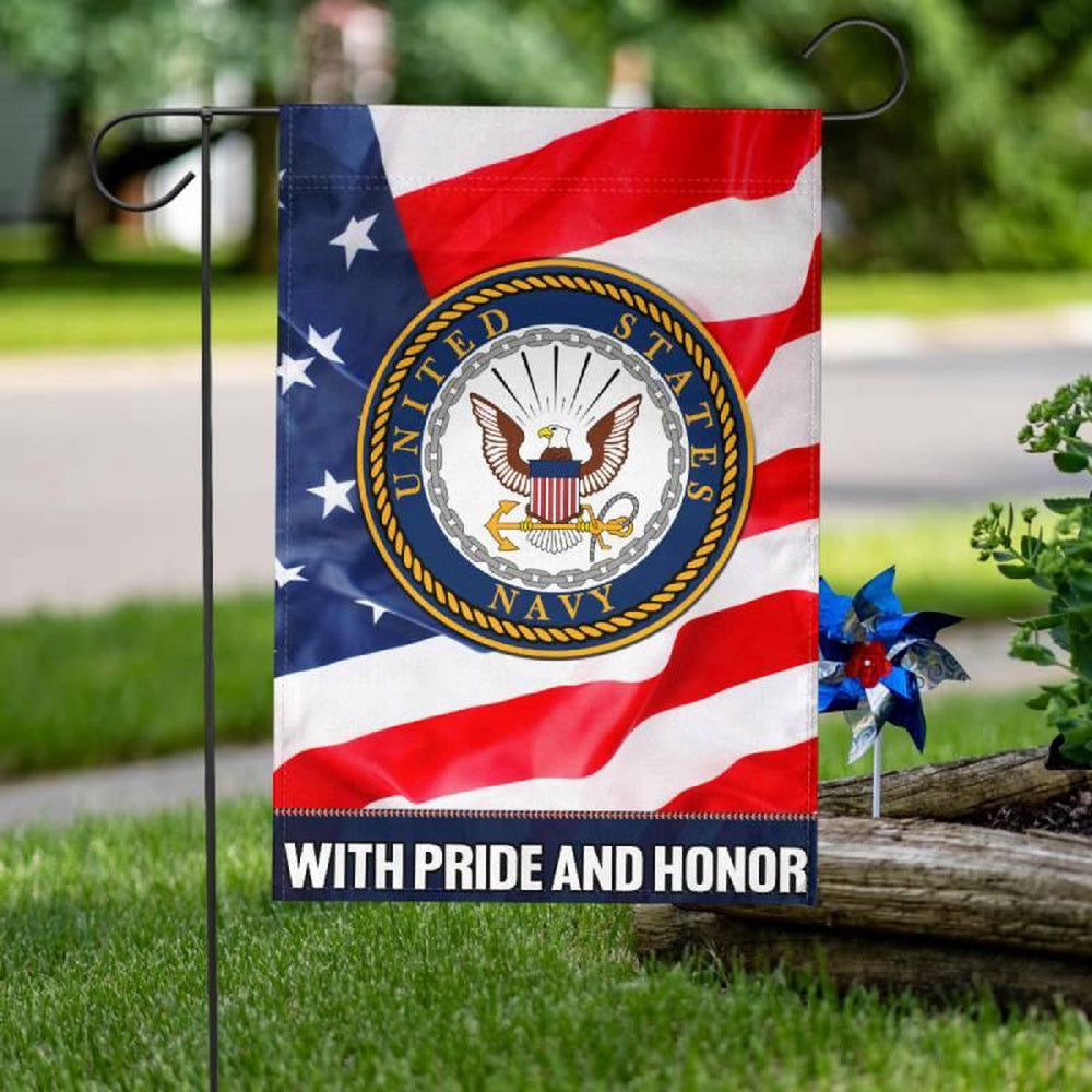 Custom US Navy Flag, Usa Veteran Navy Flag, US Navy Garden Flag, US Veteran Flag