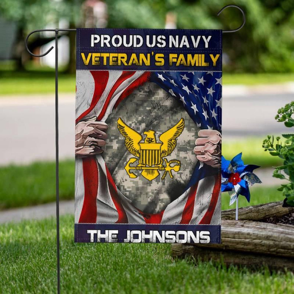 Custom US Navy Flag, Veteran'S Family Navy Flag, US Navy Garden Flag, US Veteran Flag