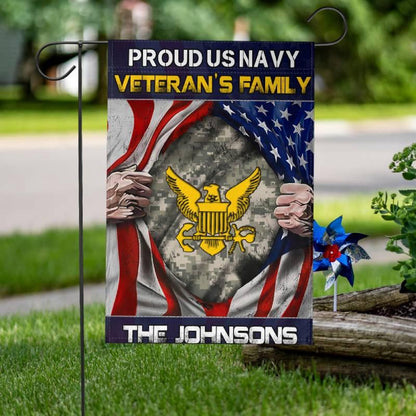 Custom US Navy Flag, Veteran'S Family Navy Flag, US Navy Garden Flag, US Veteran Flag