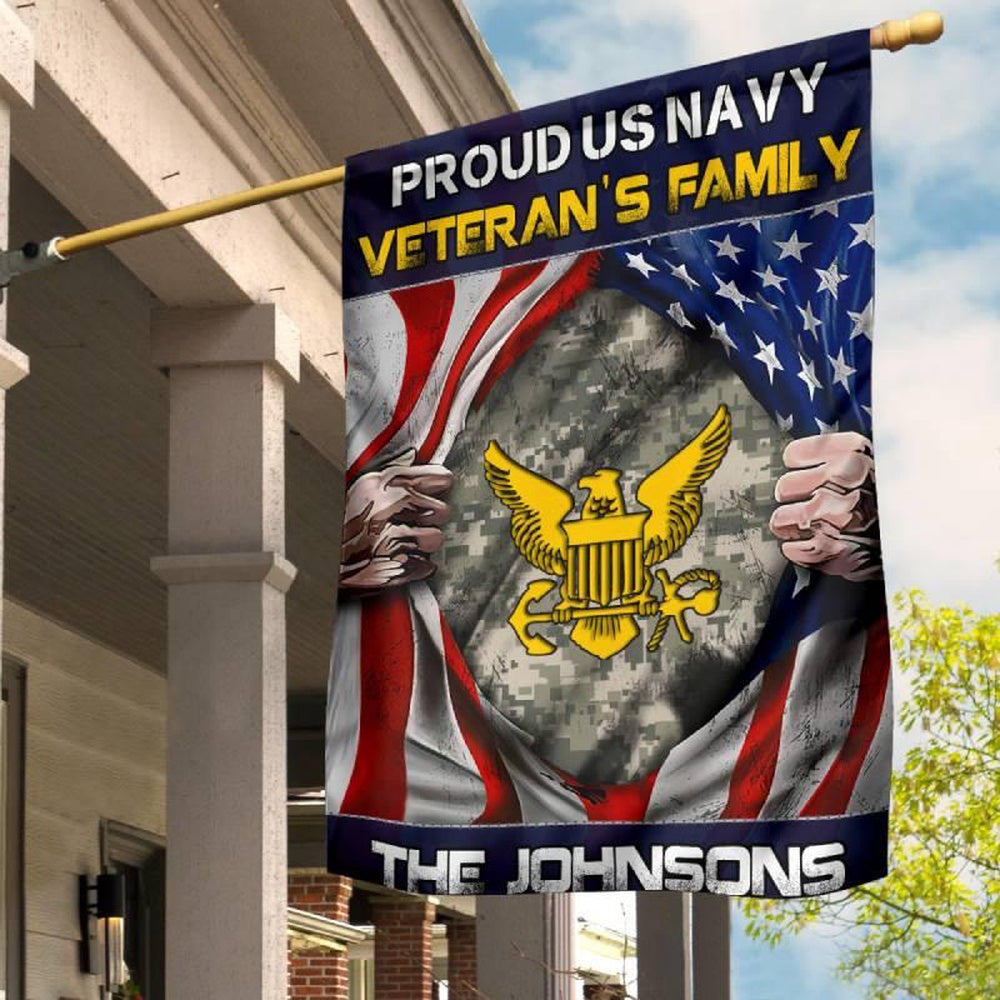 Custom US Navy Flag, Veteran'S Family Navy Flag, US Navy Garden Flag, US Veteran Flag