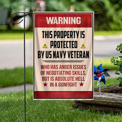 Custom US Navy Flag, Warning Navy Flag, US Navy Garden Flag, US Veteran Flag