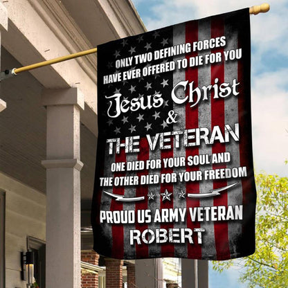 Custom US Veteran Flags, Flag For A Veteran - Jesus Christ & The Veteran