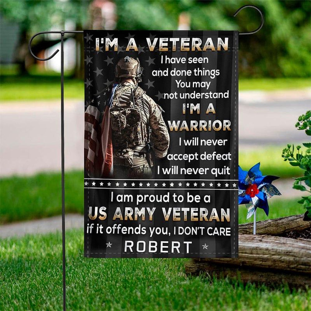 Custom US Veteran Flags, I Am A Warrior Flag