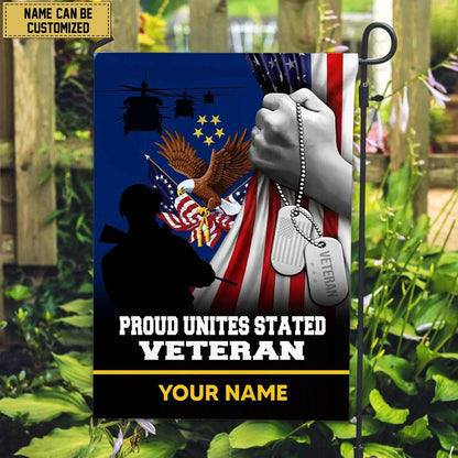 Custom US Veteran Flags, Premium Us Veteran American Flag, Gift For Us Veteran Garden Flag