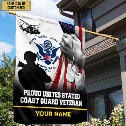 Custom US Veteran Flags, Premium Uscg Veteran American Flag Garden Flag