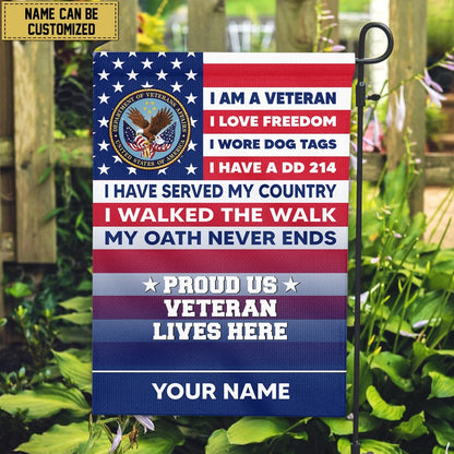 Custom US Veteran Flags, Us Veteran American Flag, Gift For Us Military Veteran, Us Veteran Garden Flag