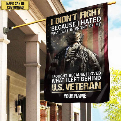 Custom US Veteran Flags, Us Veteran American Flag, Gift For Us Veteran Garden Flag