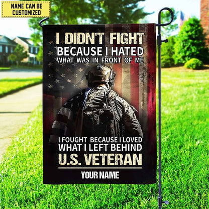 Custom US Veteran Flags, Us Veteran American Flag, Gift For Us Veteran Garden Flag