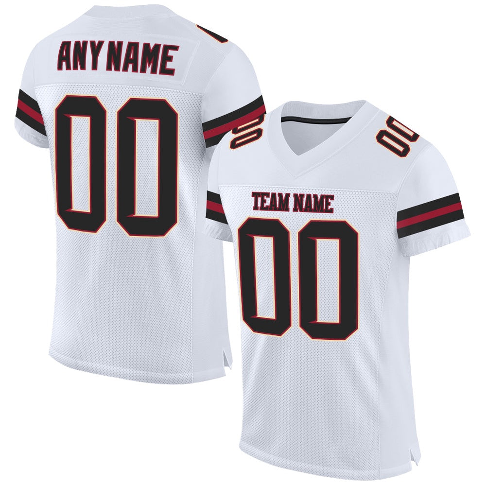 Custom White Black Cardinal Mesh Authentic Football Jersey, Team Jerseys Football, Custom Football Jersey