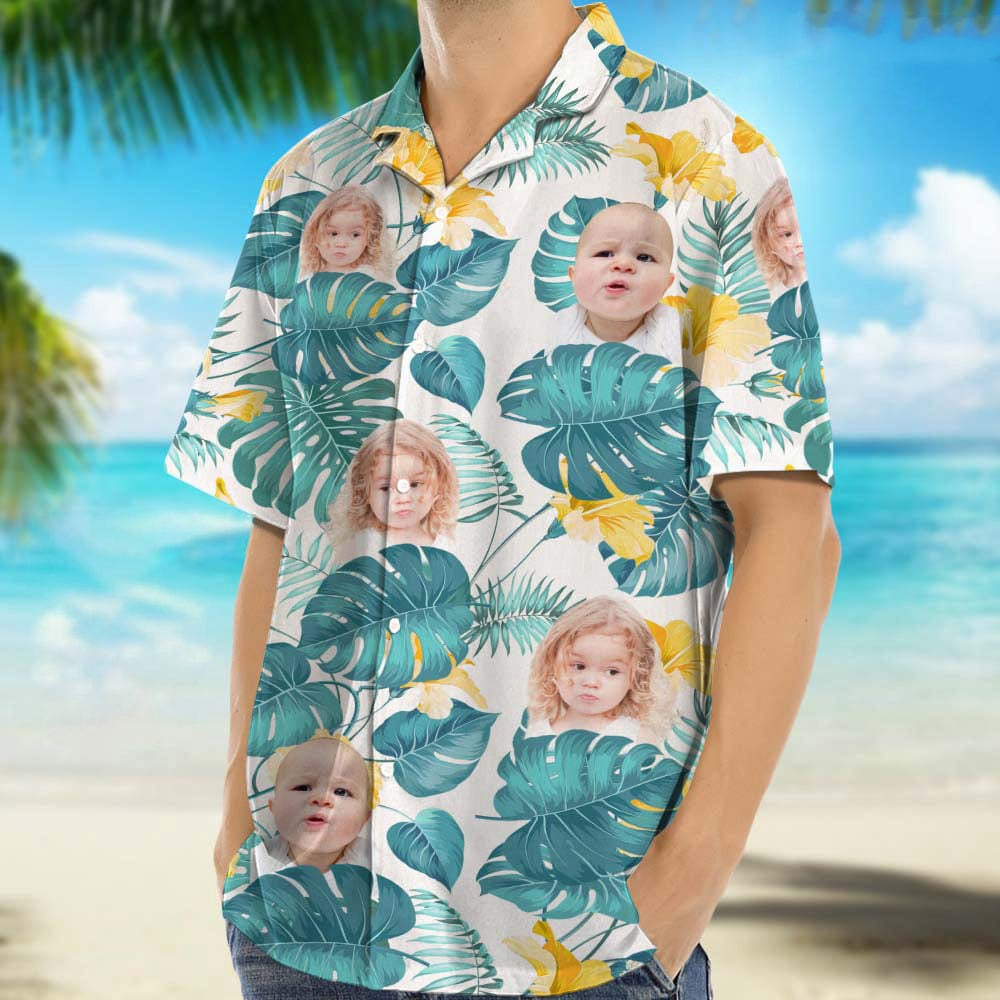 Customized Photo Family Hawaiian Shirt, Custom Hawaiian Shirts With Face