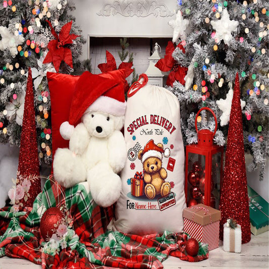 Cute Teddy Bear Christmas Sack, Gift For Chidren, Christmas Bag Gift, Christmas Gift 2023