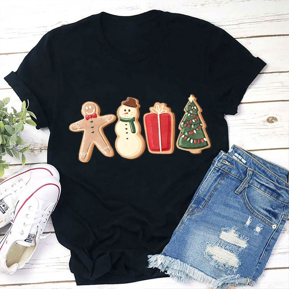 Cute Gingerbread Cookies Christmas T Shirt, Merry T Shirt, Unisex Christmas Shirts