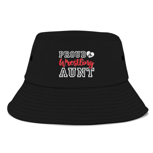 Cute Proud Wrestling Aunt Christmas Bucket Hat, Mother's Day Bucker Hat, Mother's Day Gift, Women's Sun Hats
