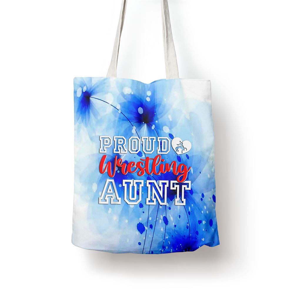 Cute Proud Wrestling Aunt Mothers Day Christmas Tote Bag, Women Tote Bag, Canvas Tote Bag, Printed Tote Bag