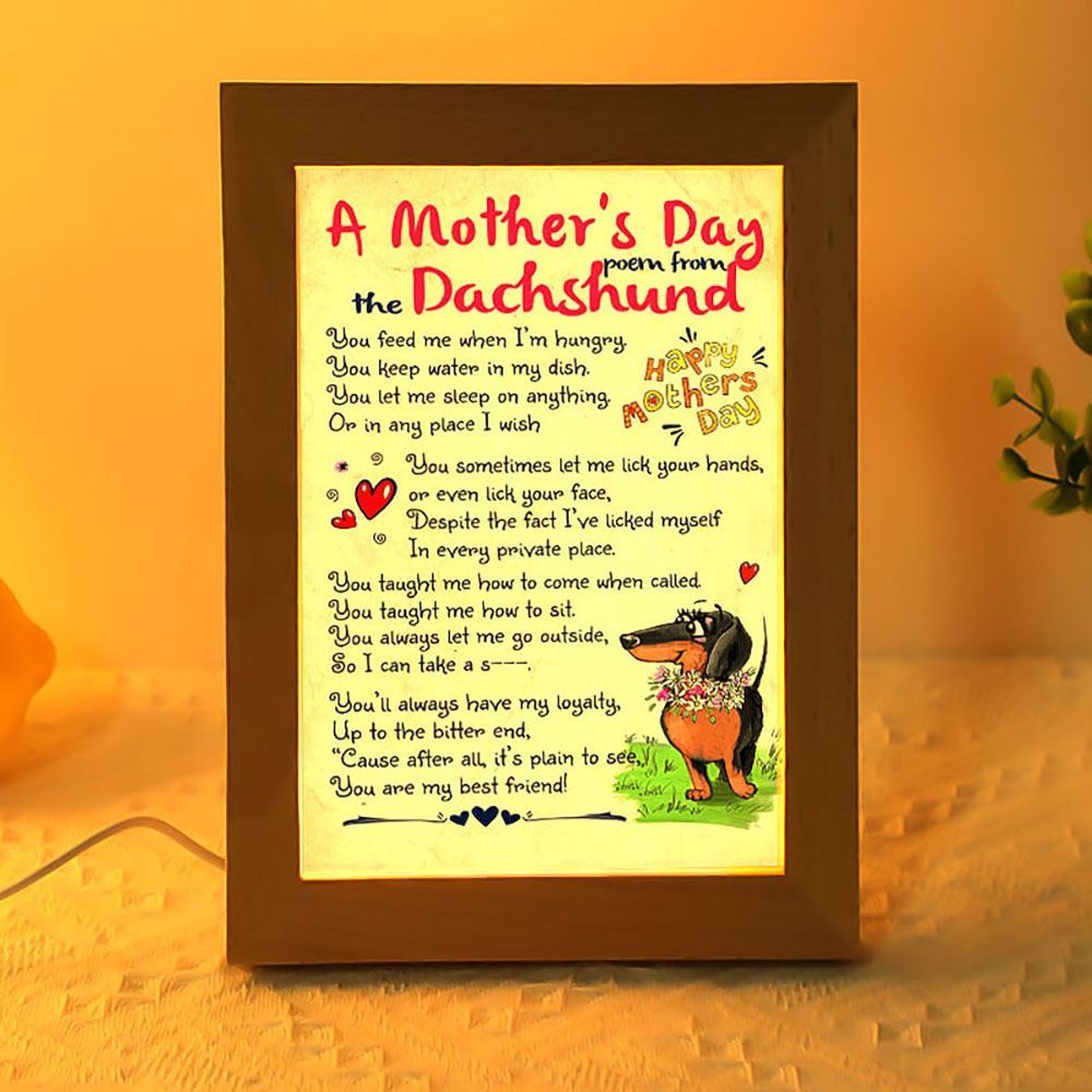 Dachshund Dog A Mother'S Day Poem From The Dachshund, Mother's Day Night Light, Best Mom Ever, Gift For Mom