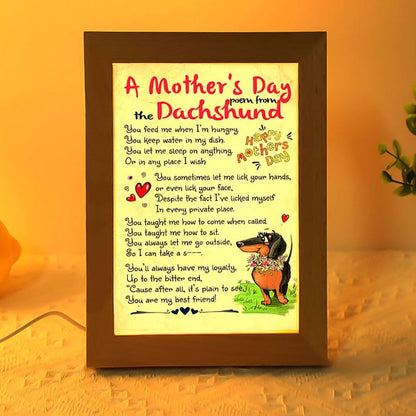 Dachshund Dog A Mother'S Day Poem From The Dachshund, Mother's Day Night Light, Best Mom Ever, Gift For Mom