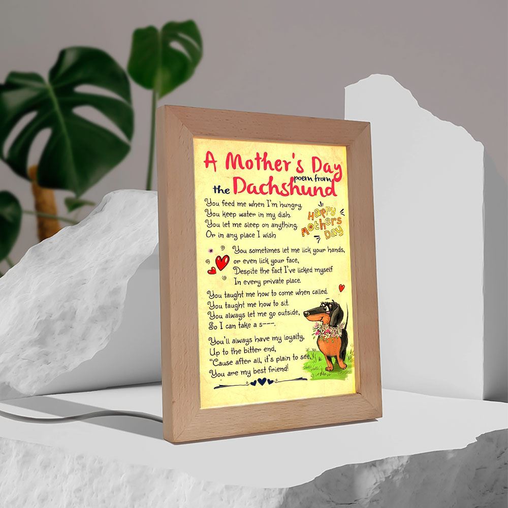 Dachshund Dog A Mother'S Day Poem From The Dachshund, Mother's Day Night Light, Best Mom Ever, Gift For Mom