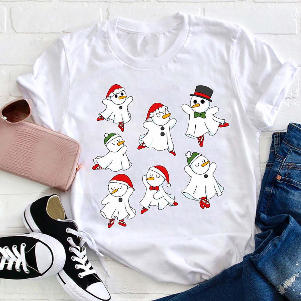 Dancing Christmas Ghost T Shirt, Merry T Shirt, Unisex Christmas Shirts