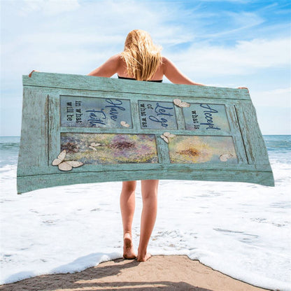 Dandelion Accept What Is Let Go Beach Towel - Bible Verse Beach Towel - Christian Inspirational Beach Towel