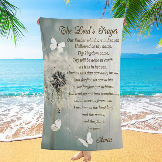 Dandelion Create In Me A Clean Heart Psalm 5110 Beach Towel - Bible Verse Beach Towel - Scripture Beach Towel