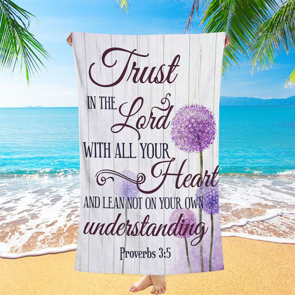 Dandelion Just Breathe Vertical Beach Towel - Bible Verse Beach Towel - Scripture Beach Towel