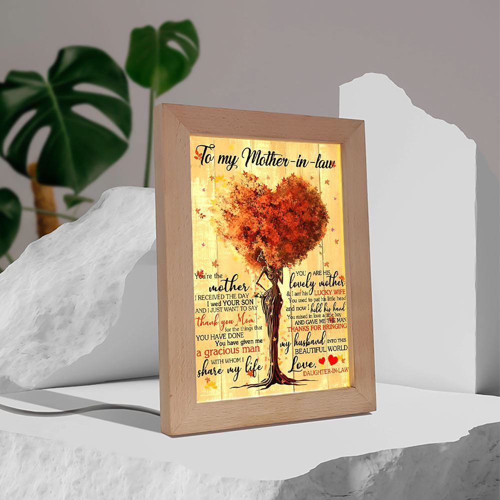 Daughter-In-Law To Mother-In-Law Frame Lamp, Mother's Day Night Light, Best Mom Ever, Gift For Mom