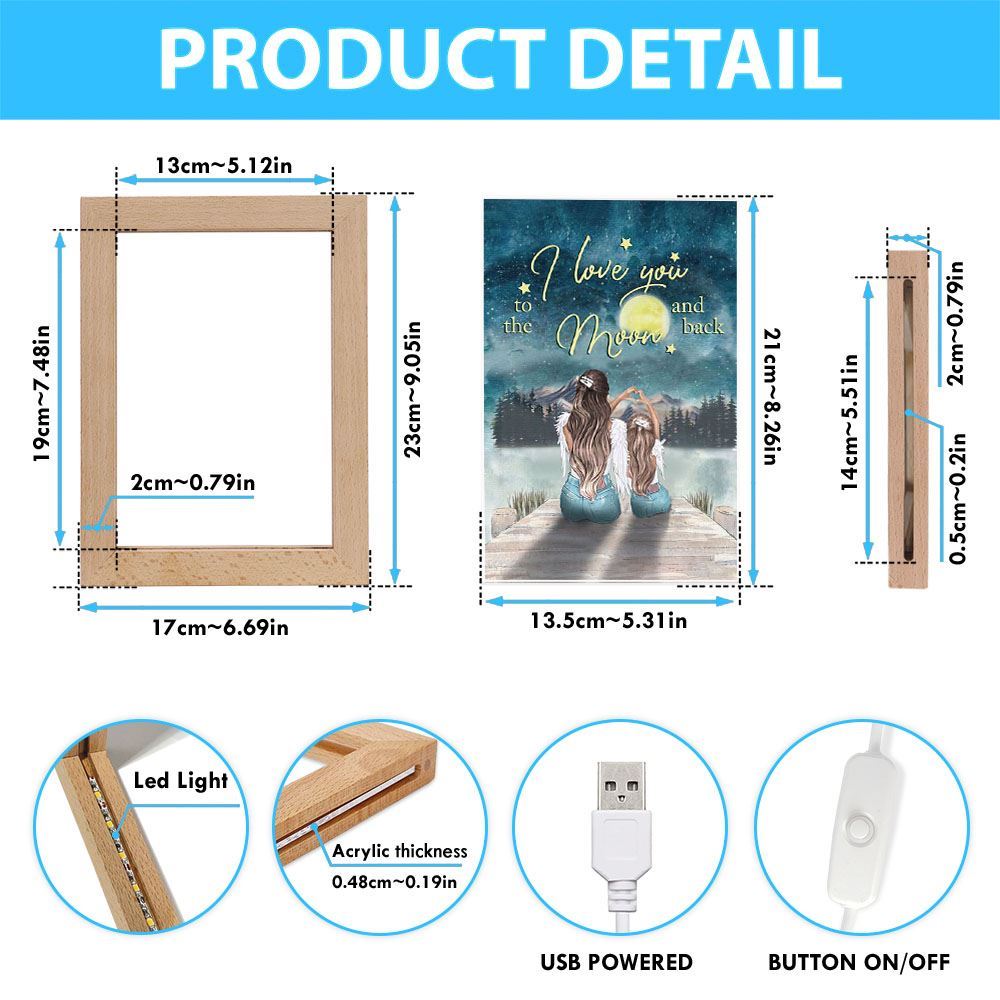 Daughter And Mom Frame Lamp, Mother's Day Night Light, Best Mom Ever, Gift For Mom