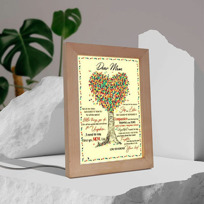 Dear Mom For All The Times That I Forgot Coloful Tree Frame Lamp, Mother's Day Night Light, Best Mom Ever, Gift For Mom
