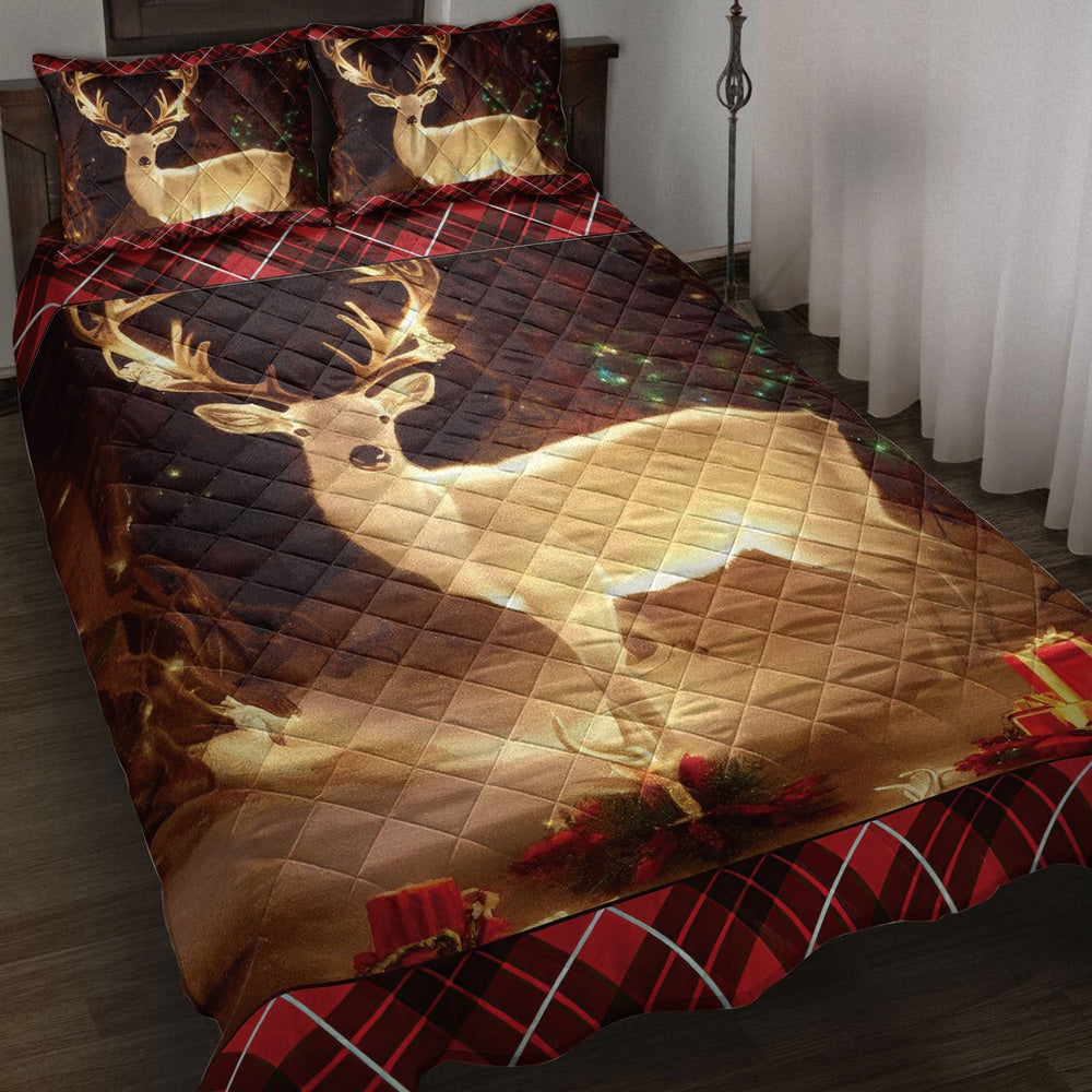 Deer Quilt Set, White Deer Inest Withmassmass Quilt Blanket