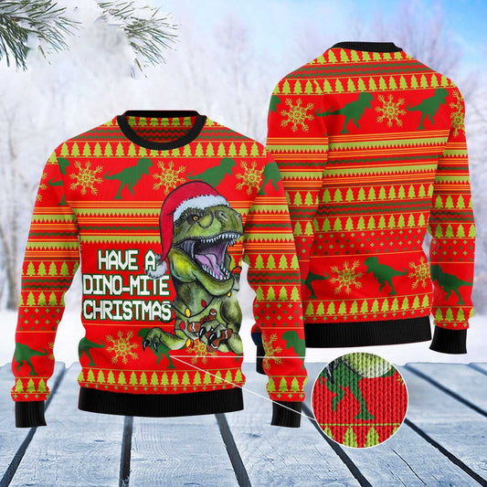 Dinosaur Funny Ugly Christmas Sweater, Funny Xmas Sweater, Sweater Xmas