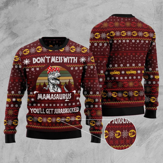 Dinosaur Mom Ugly Christmas Sweater, Funny Xmas Sweater, Sweater Xmas