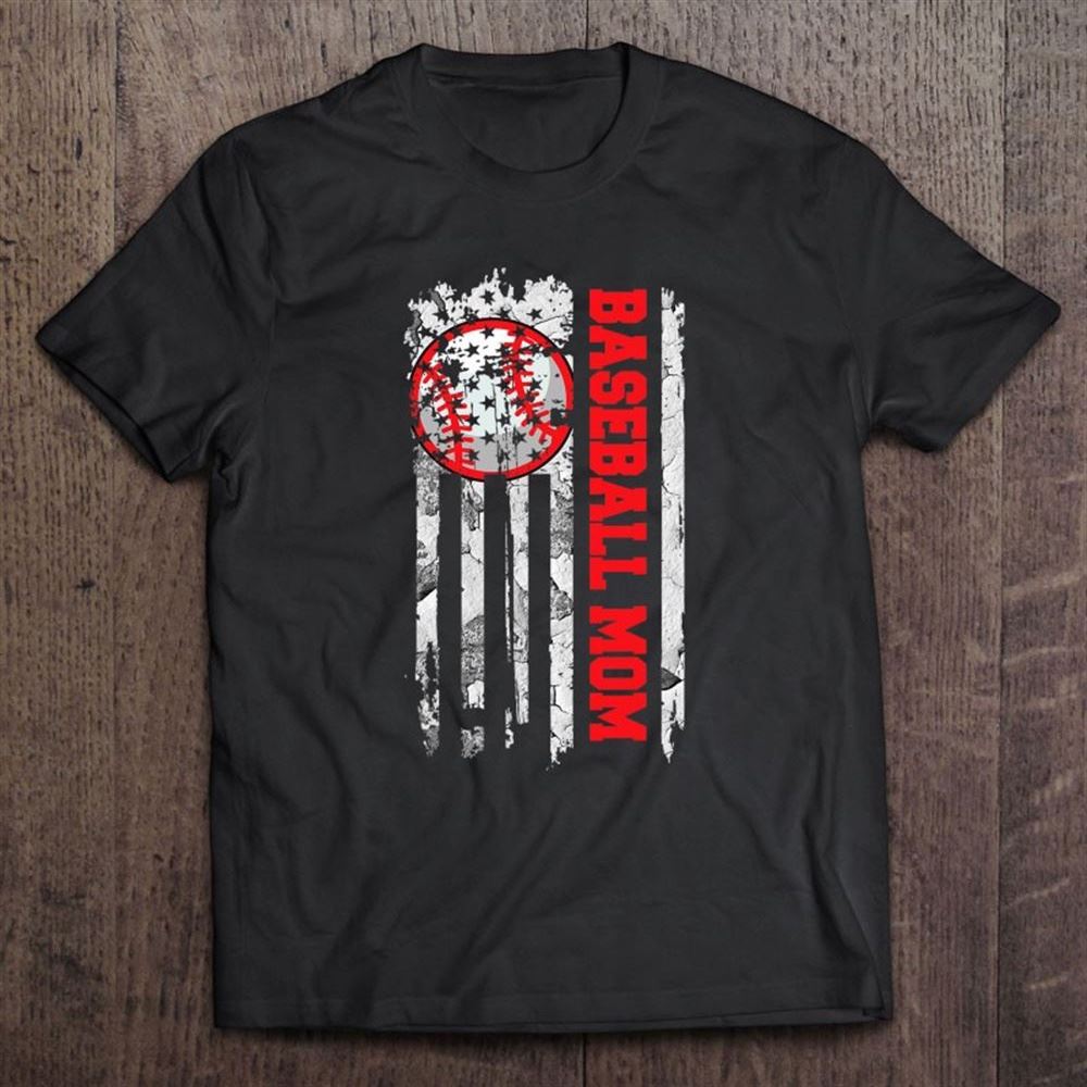 Distressed American Flag Baseball Mom Mother's Day T Shirt, Mother's Day Shirt, Shirt For Mom, Mom Shirt