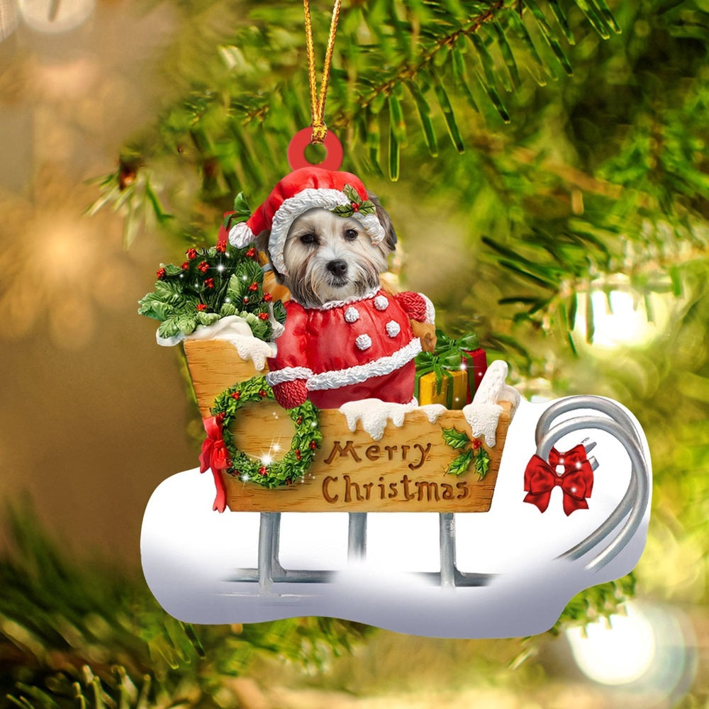 Dog Christmas Ornament, Cavachon Merry Christmas Ornament, Pet Christmas Ornaments