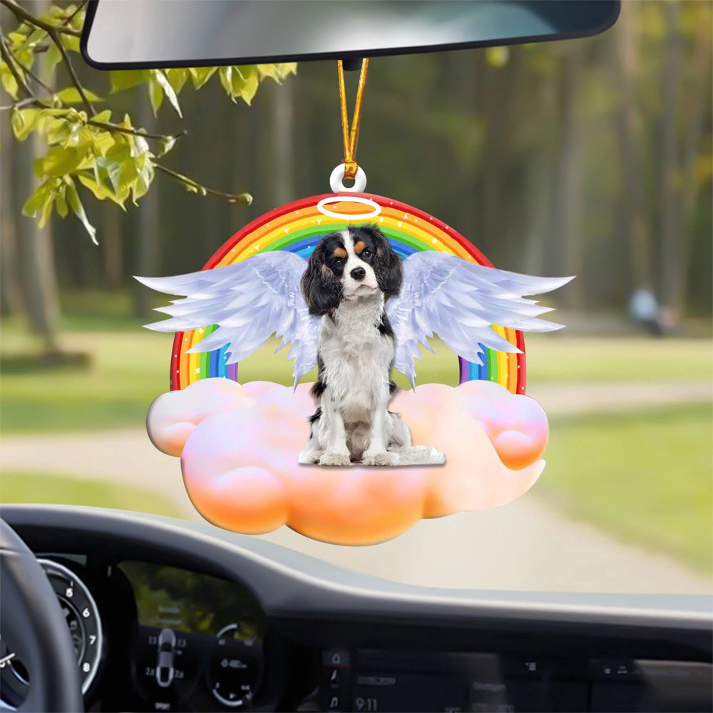 Dog Christmas Ornament, Cavalier King Charles Spaniel With Angel Wings Memorial Ornament, Pet Christmas Ornaments